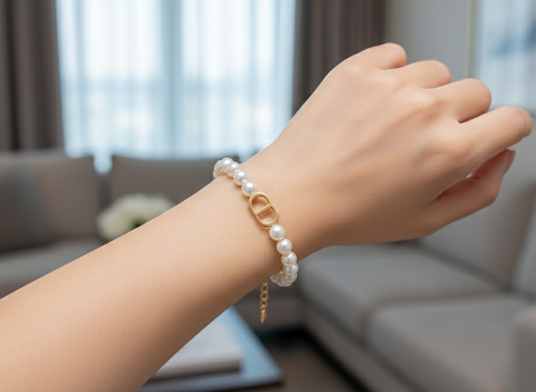 Bracelet Perles Élégance Dorée