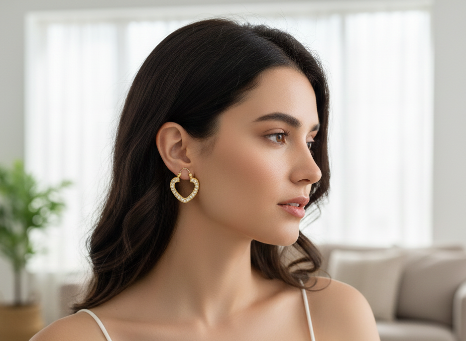 Boucles d’oreilles Cœur Éclat Doré