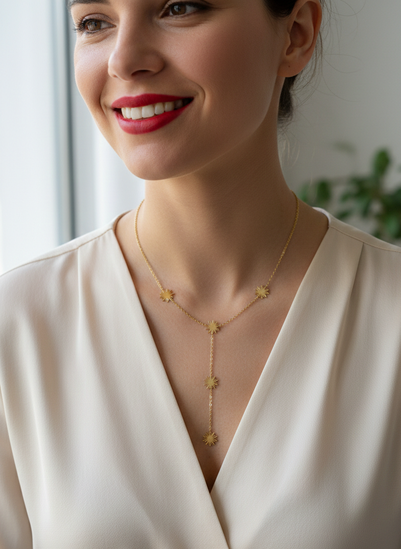 Collier Soleil Doré Cascade