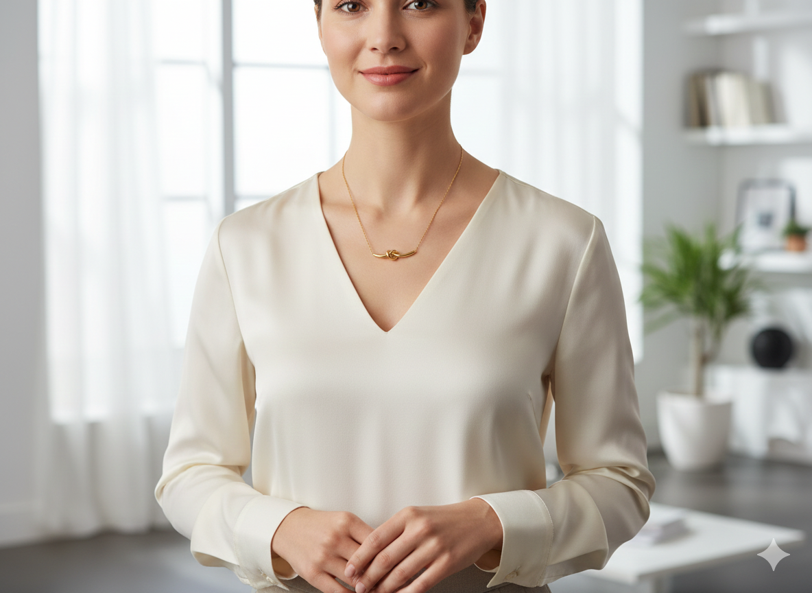 Collier Nœud Doré Minimaliste