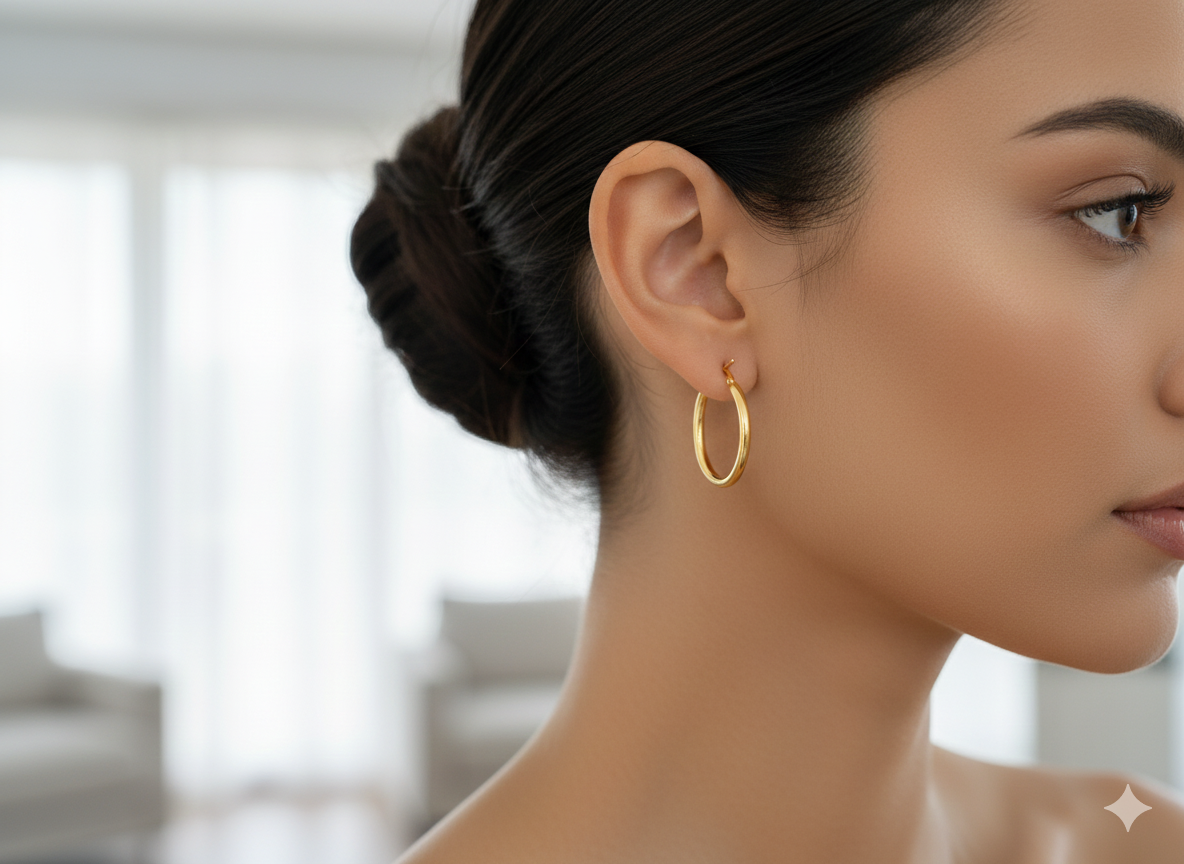 Boucles d’oreilles créoles dorées minimalistes