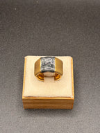 Bague Graphique Noire & Or