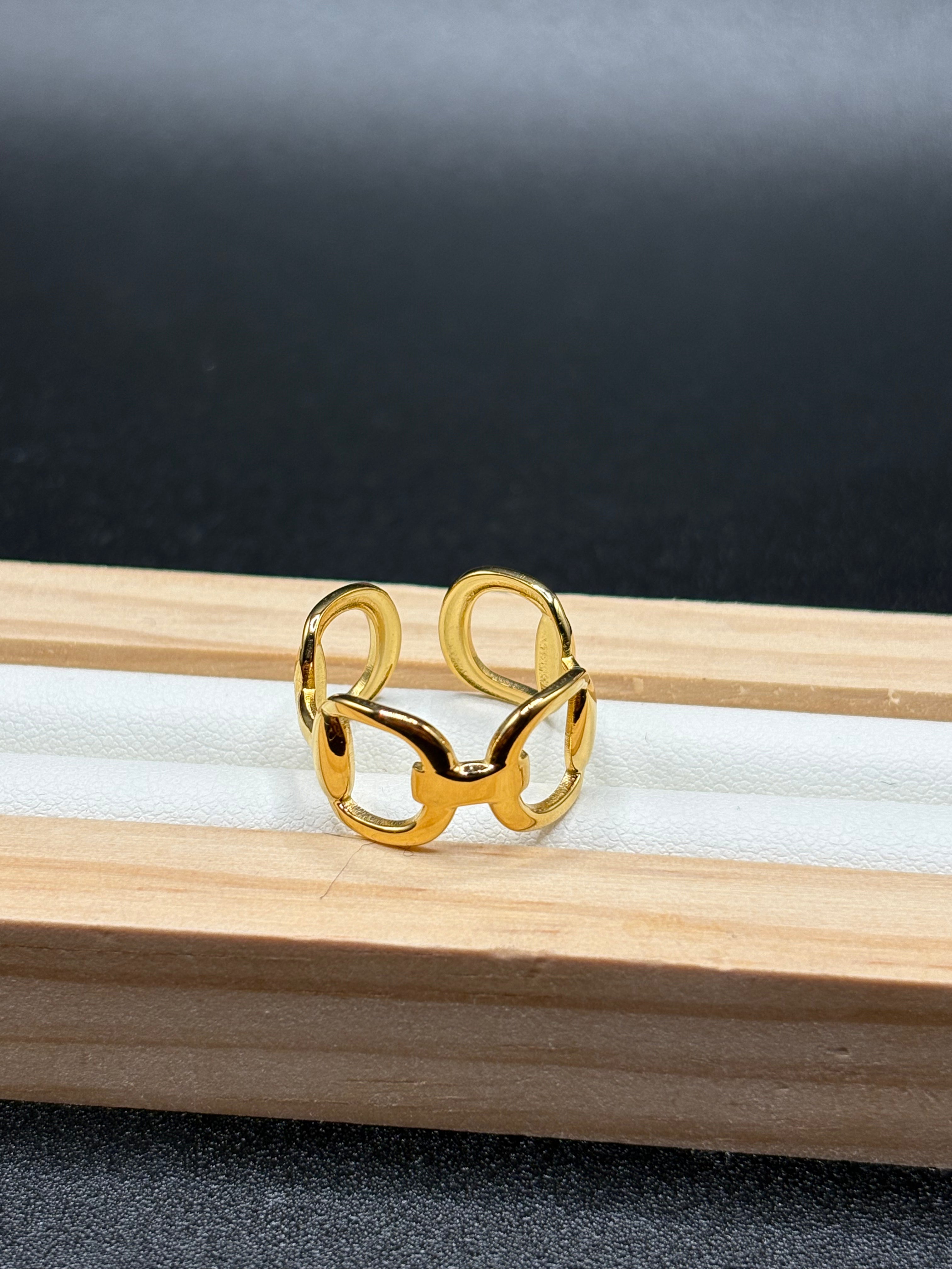 Bague Maillon Doré Signature