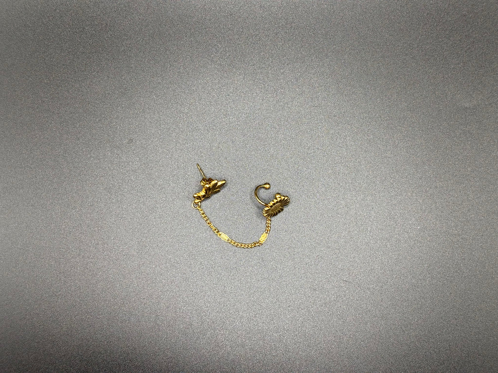 Boucle Florale Chaînée Dorée