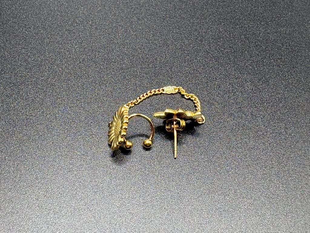 Boucle Florale Chaînée Dorée