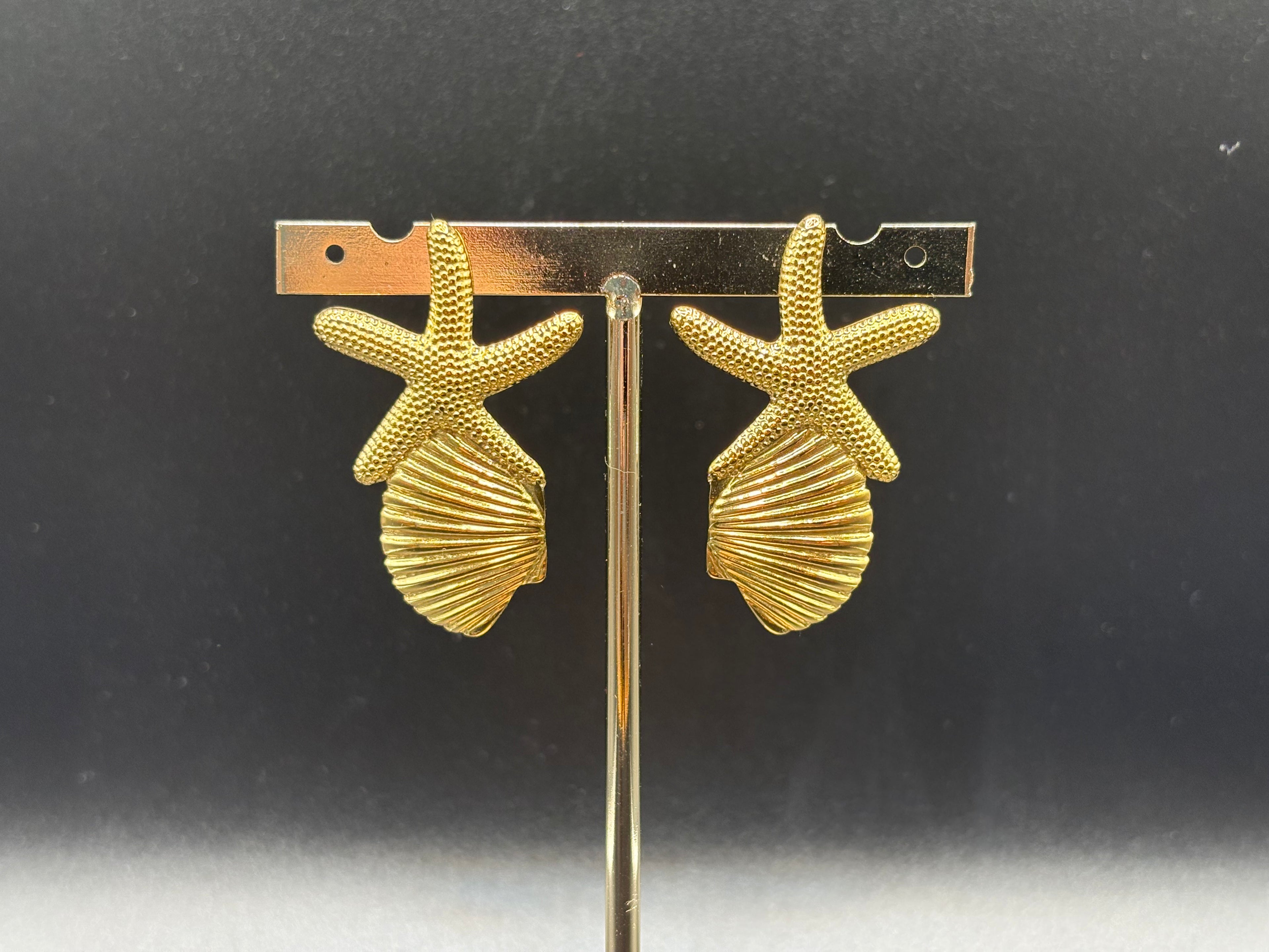 Boucles Étoile & Coquillage Doré