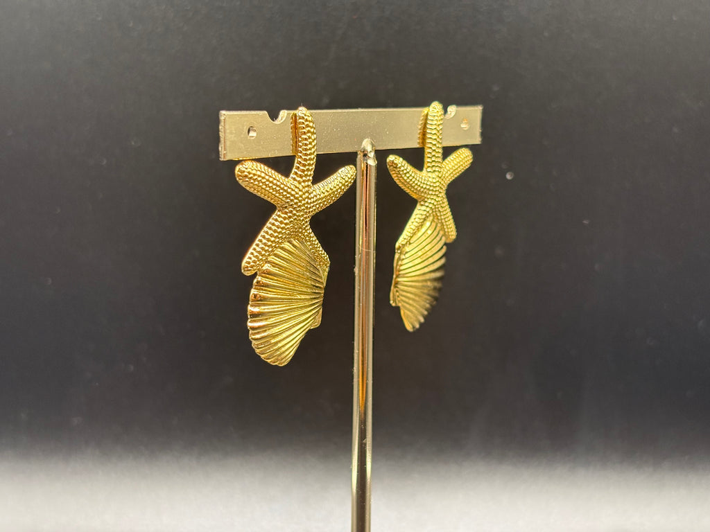 Boucles Étoile & Coquillage Doré