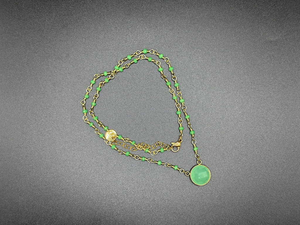 Collier Jade Vert Doré