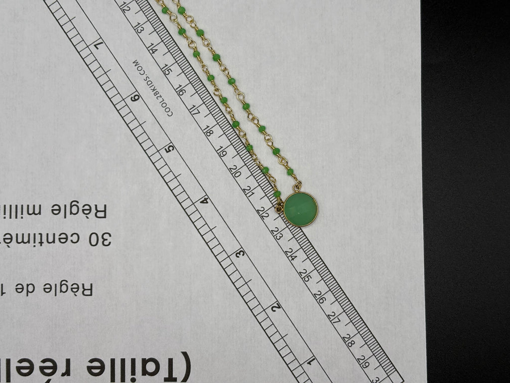 Collier Jade Vert Doré