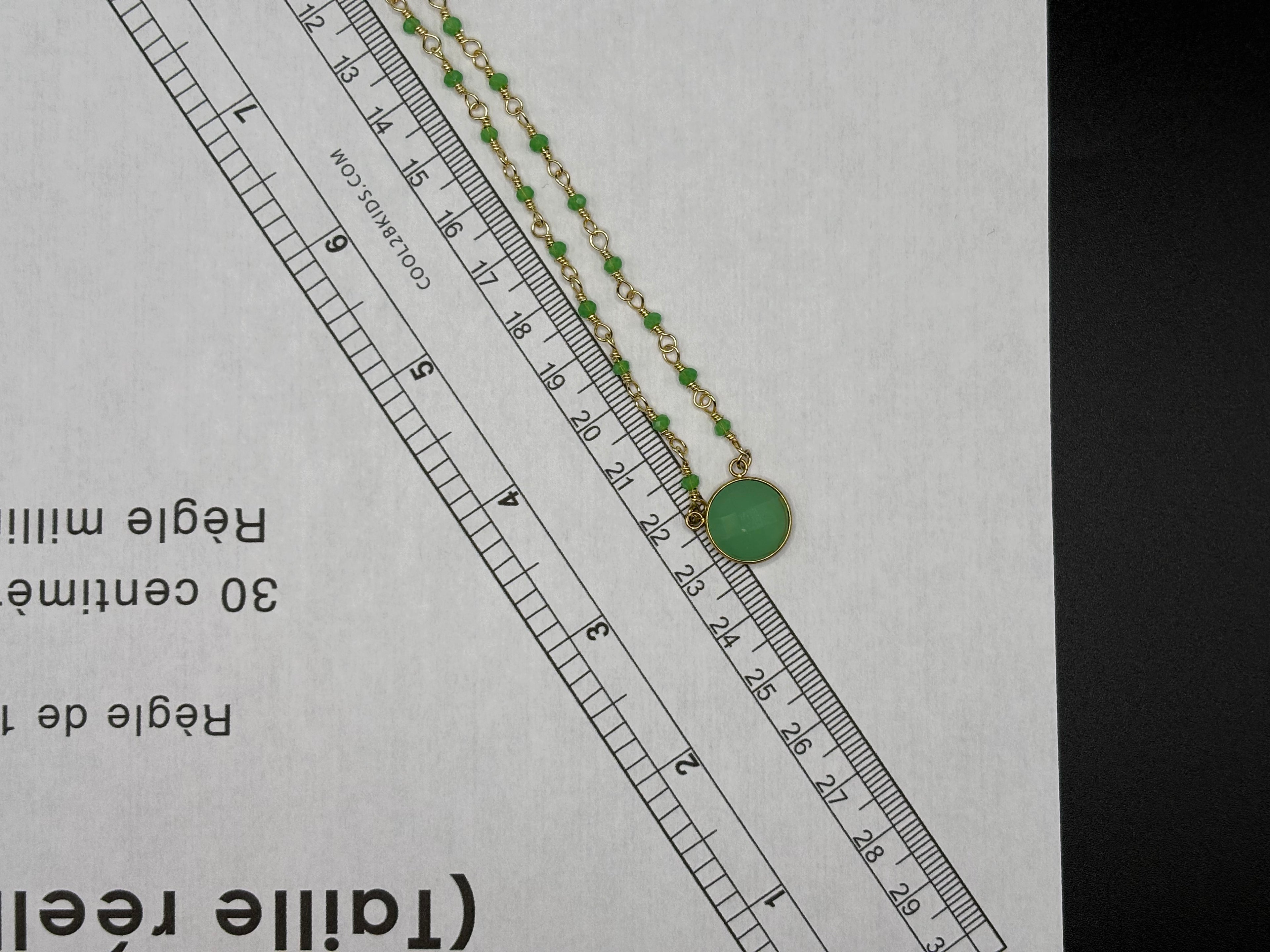 Collier Jade Vert Doré