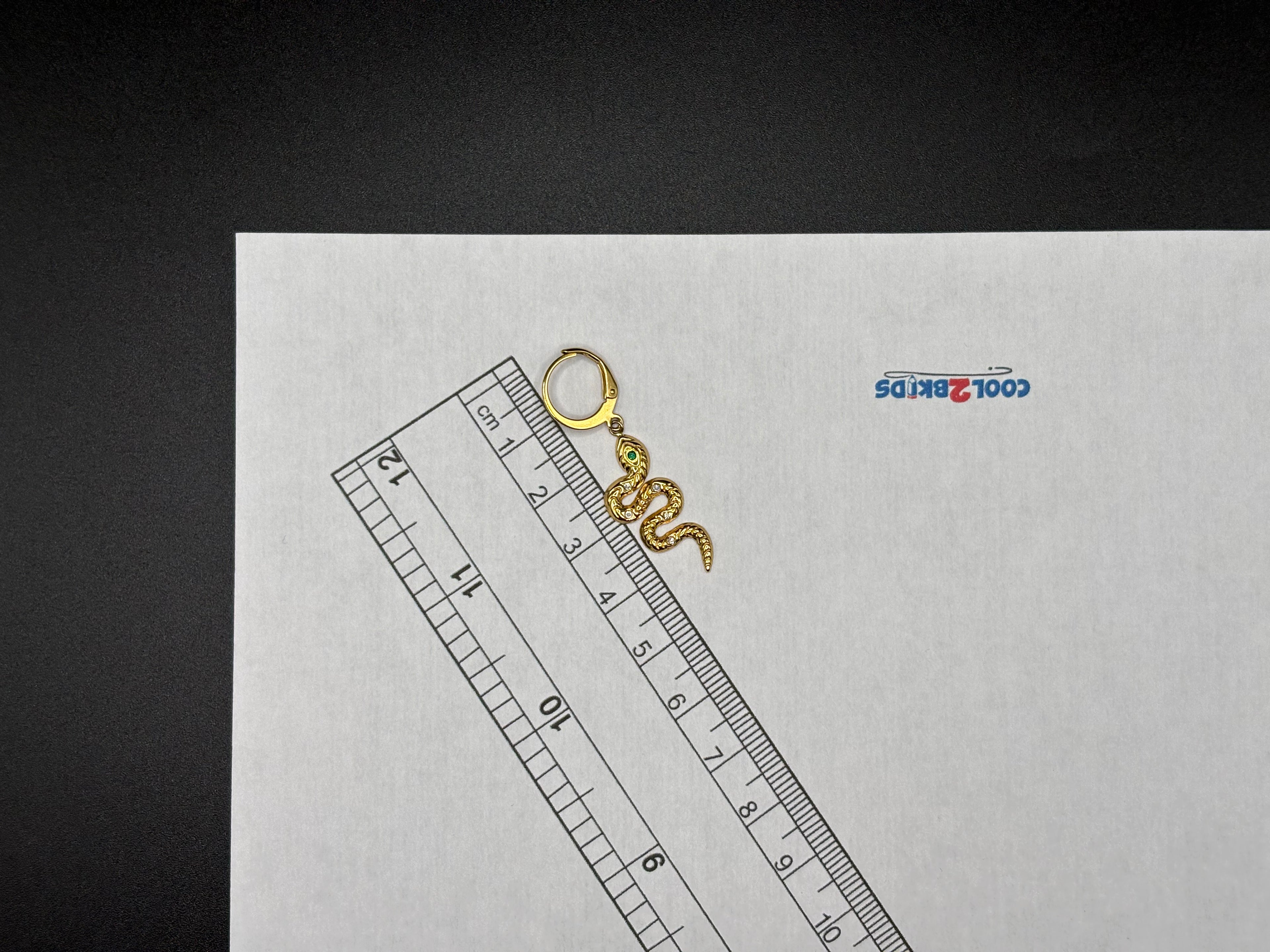 Boucles d’oreilles Serpent Doré – Œil Vert