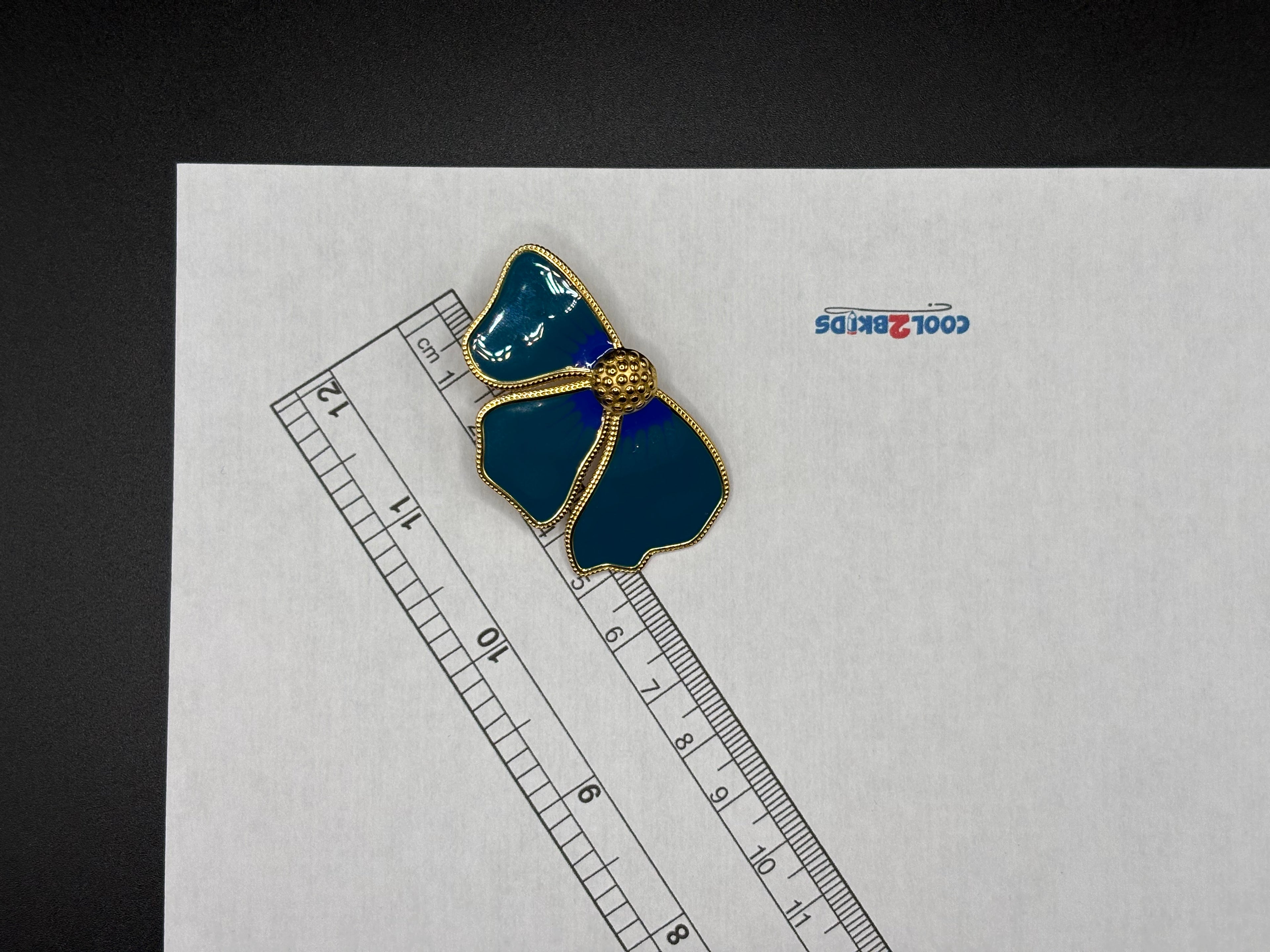 Boucles d’oreilles Fleur Émail Bleu & Or