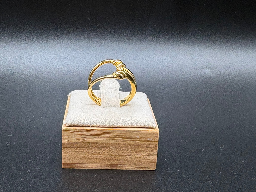 Bague Dorée Entrelacs Ajustable