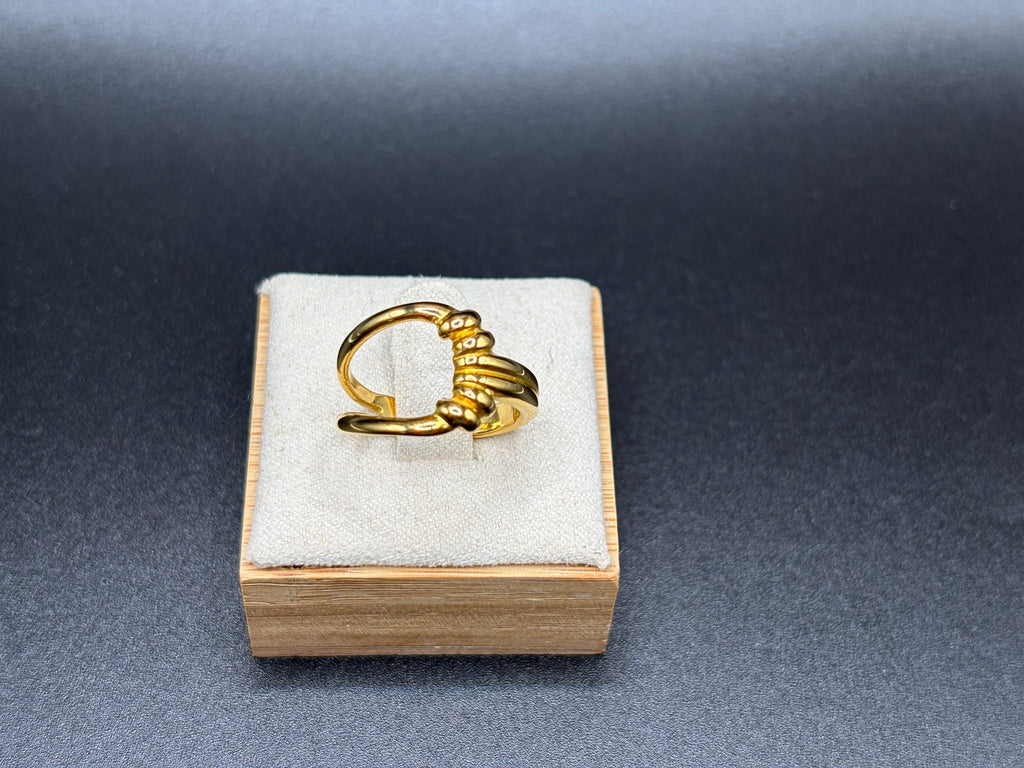 Bague Dorée Entrelacs Ajustable