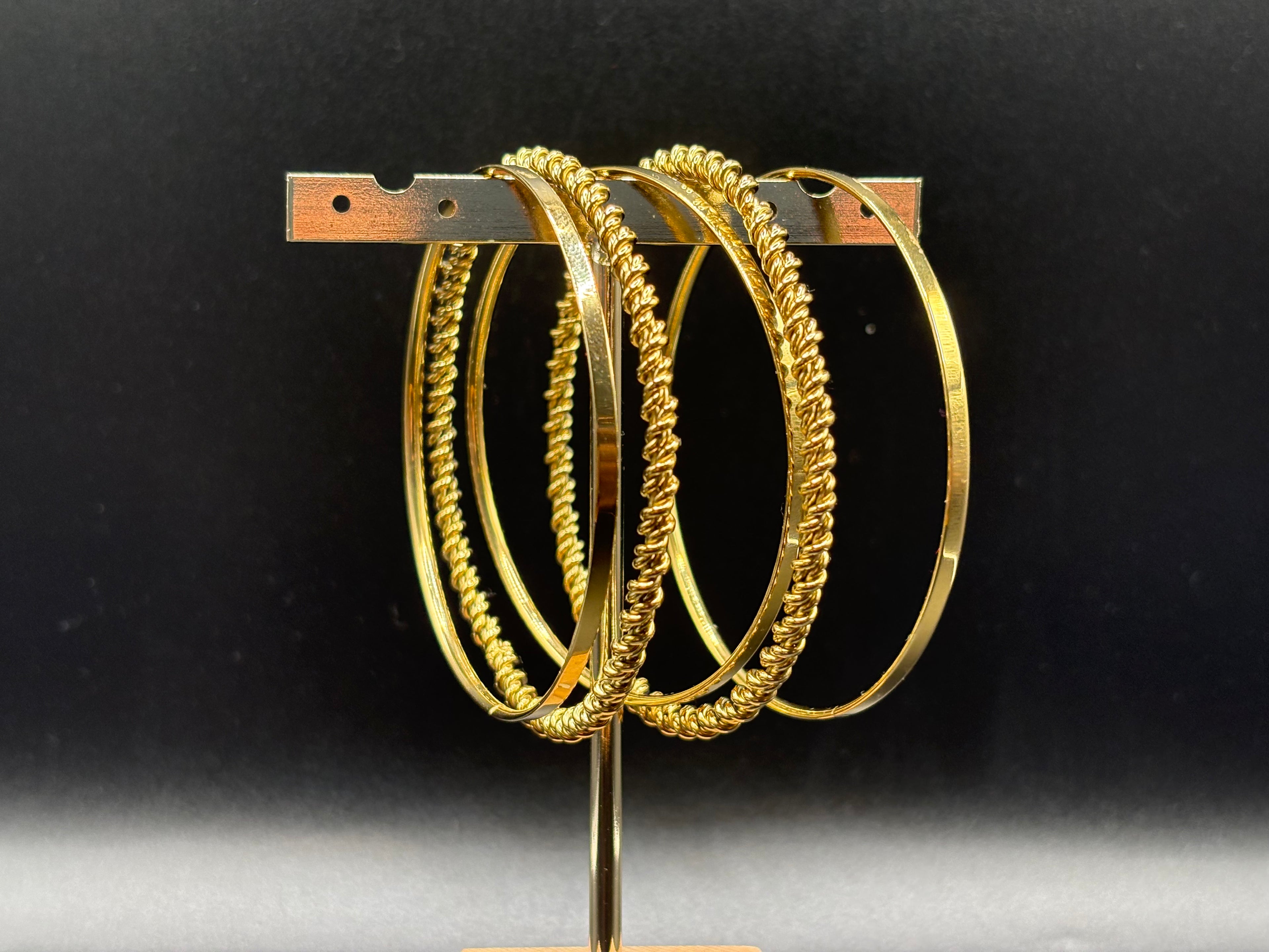 Bracelets Jonc Doré Torsadé – Lot de 4