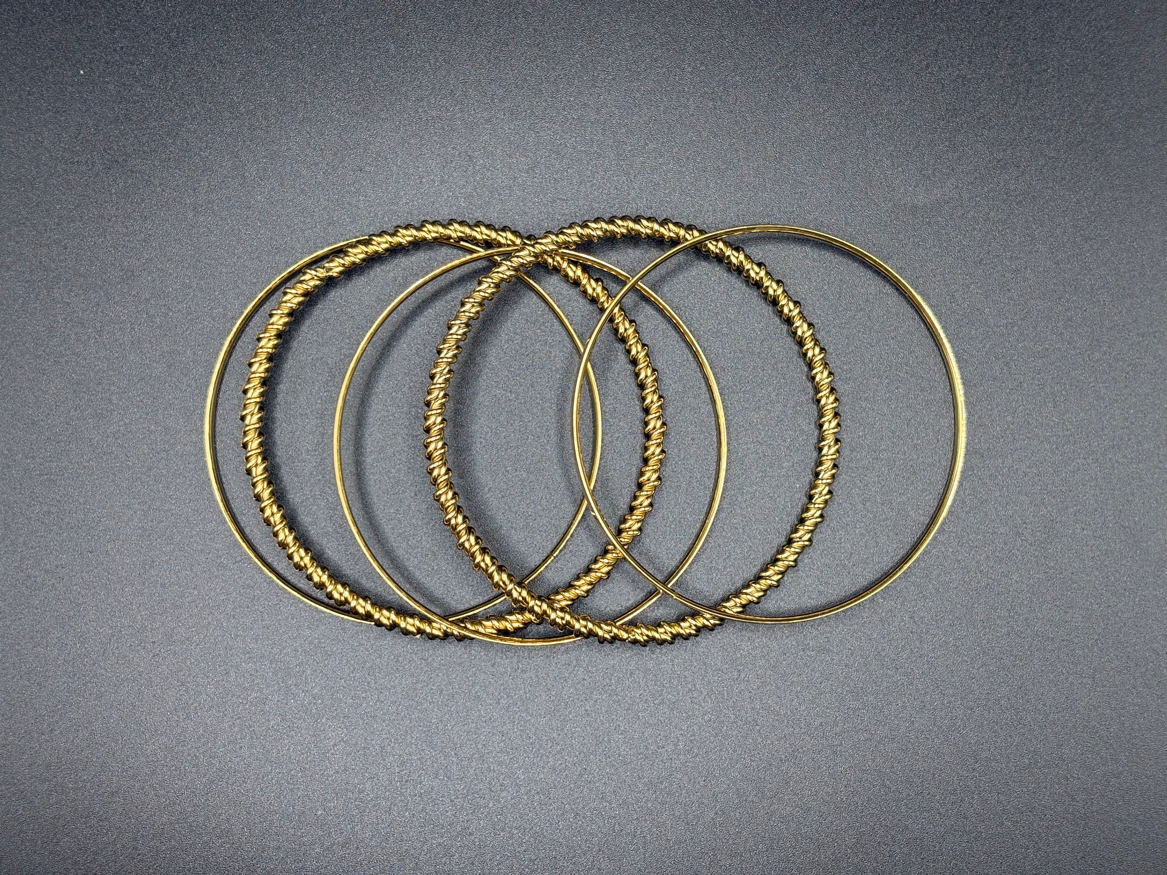 Bracelets Jonc Doré Torsadé – Lot de 4