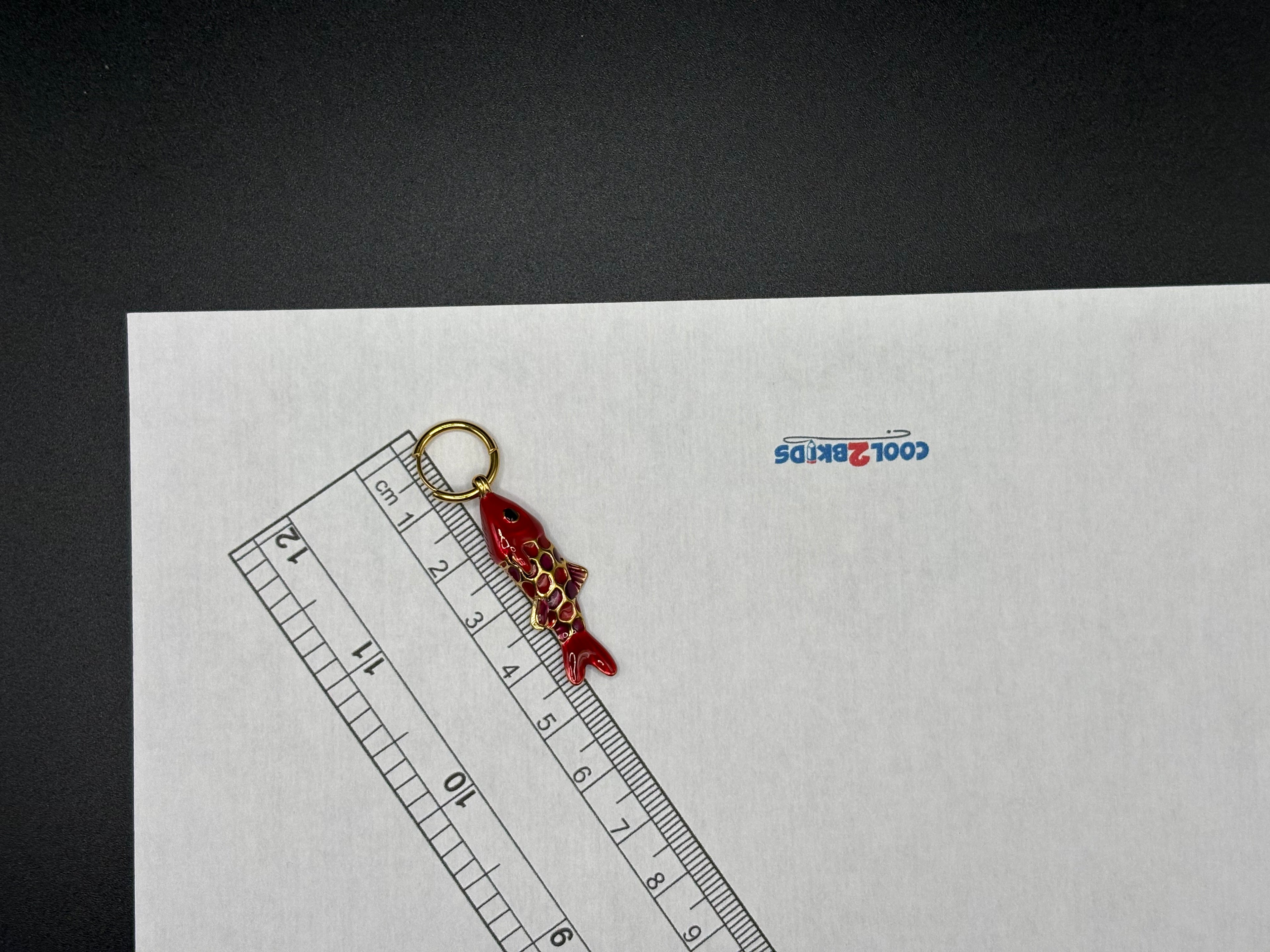 Boucles d’oreilles Poissons Émaillés Rouge Or