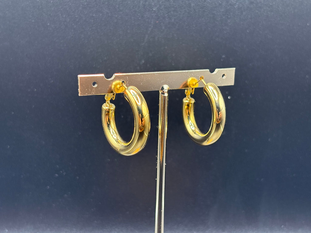 Créoles Dorées Lisses Épaisses