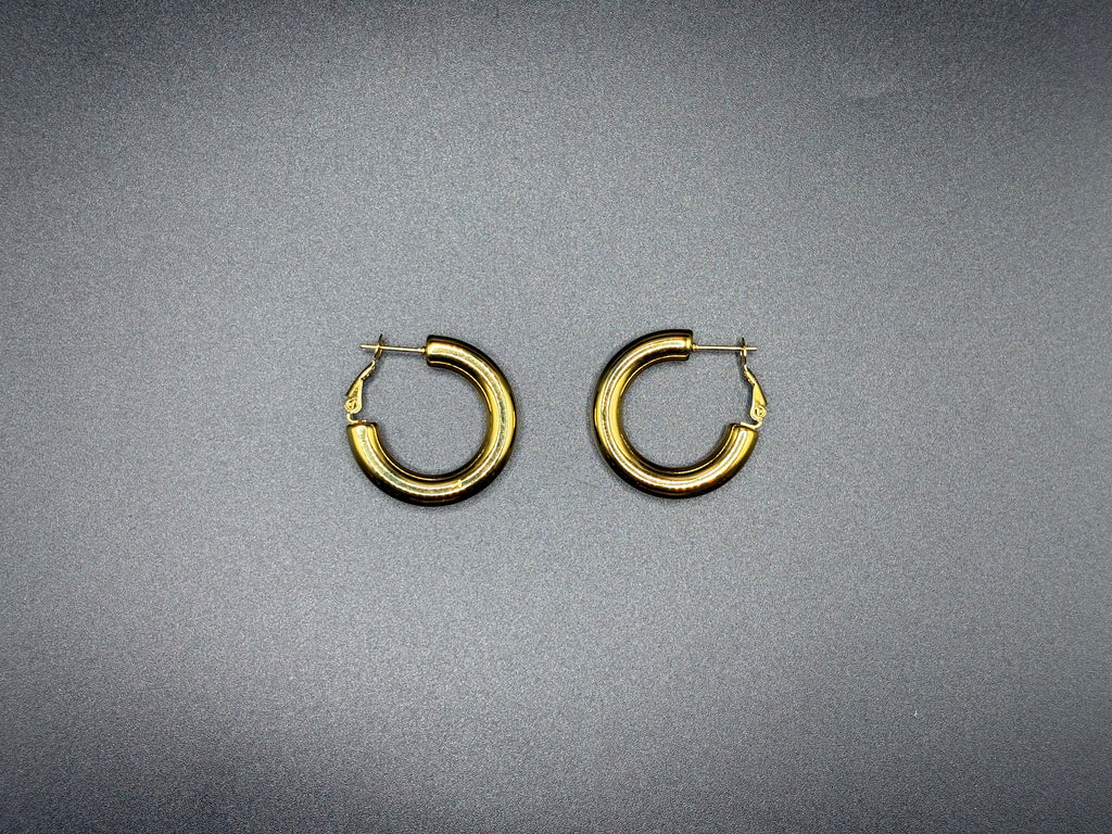 Créoles Dorées Lisses Épaisses