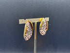 Boucles d’oreilles ovales dorées motif léopard