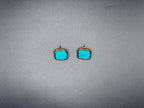 Boucles d’oreilles carrées turquoise dorées