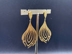 Boucles d’oreilles pendantes Feuille Dorée Sculptée