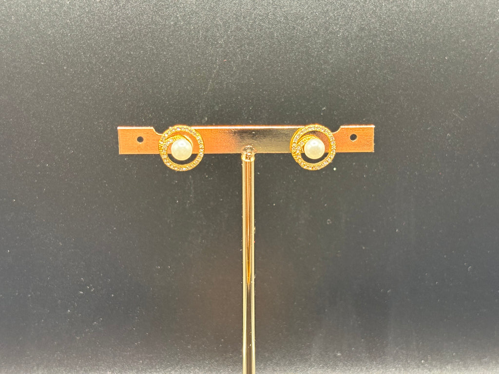 Boucles d’oreilles Perla Orbit – Doré & perle