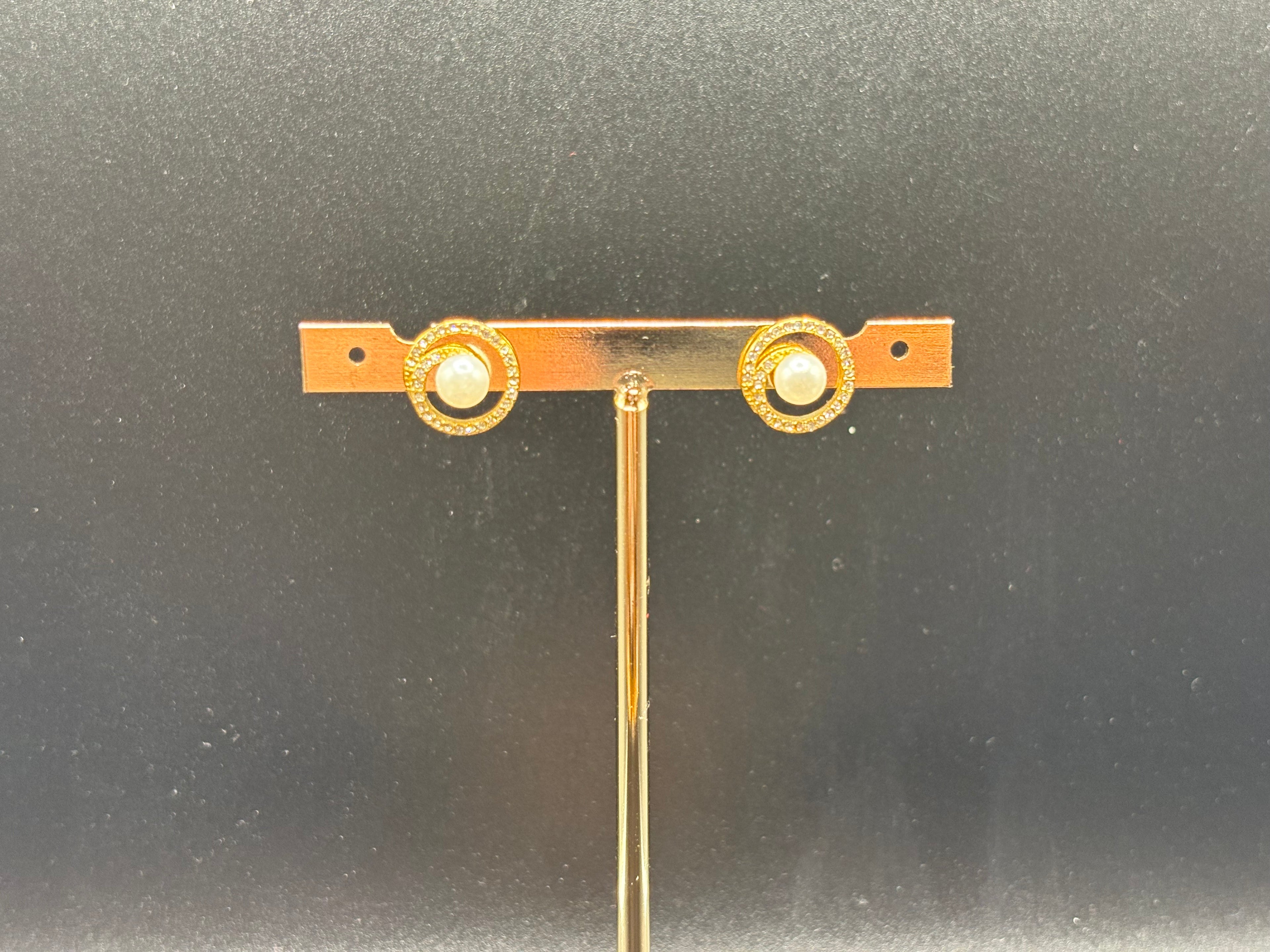 Boucles d’oreilles Perla Orbit – Doré & perle