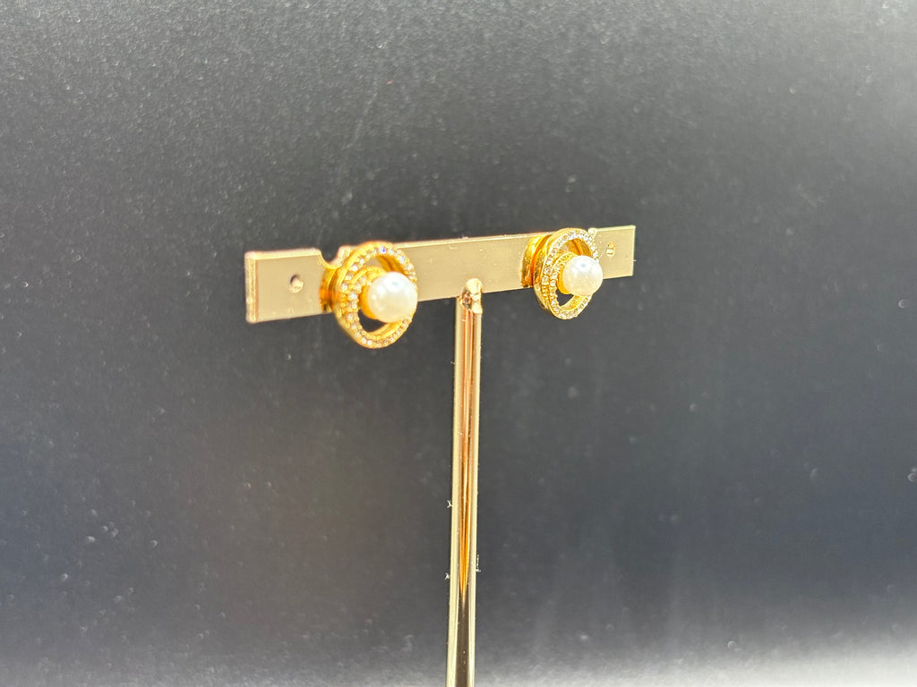 Boucles d’oreilles Perla Orbit – Doré & perle