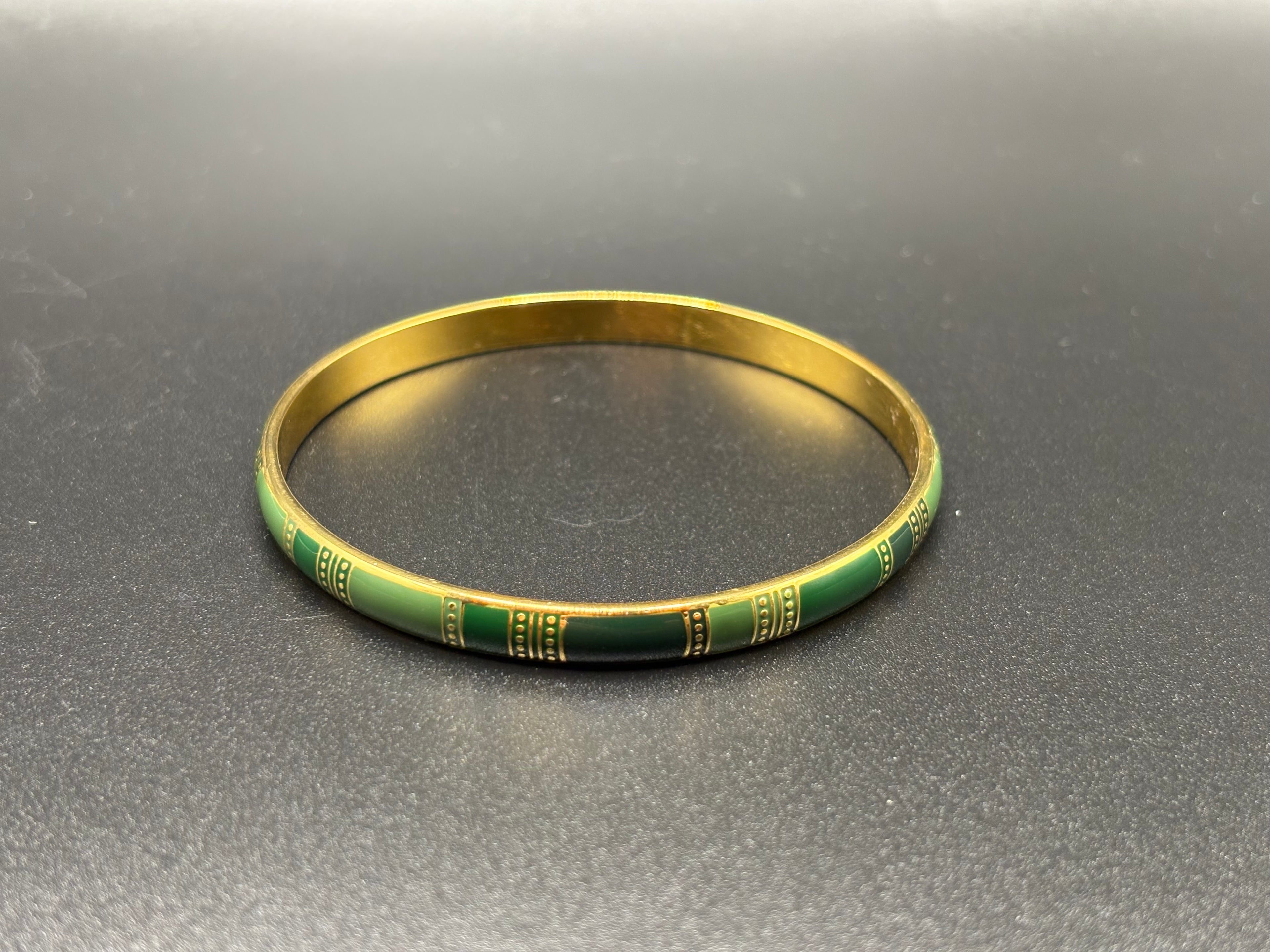 Bracelet Jonc Émeraude Doré