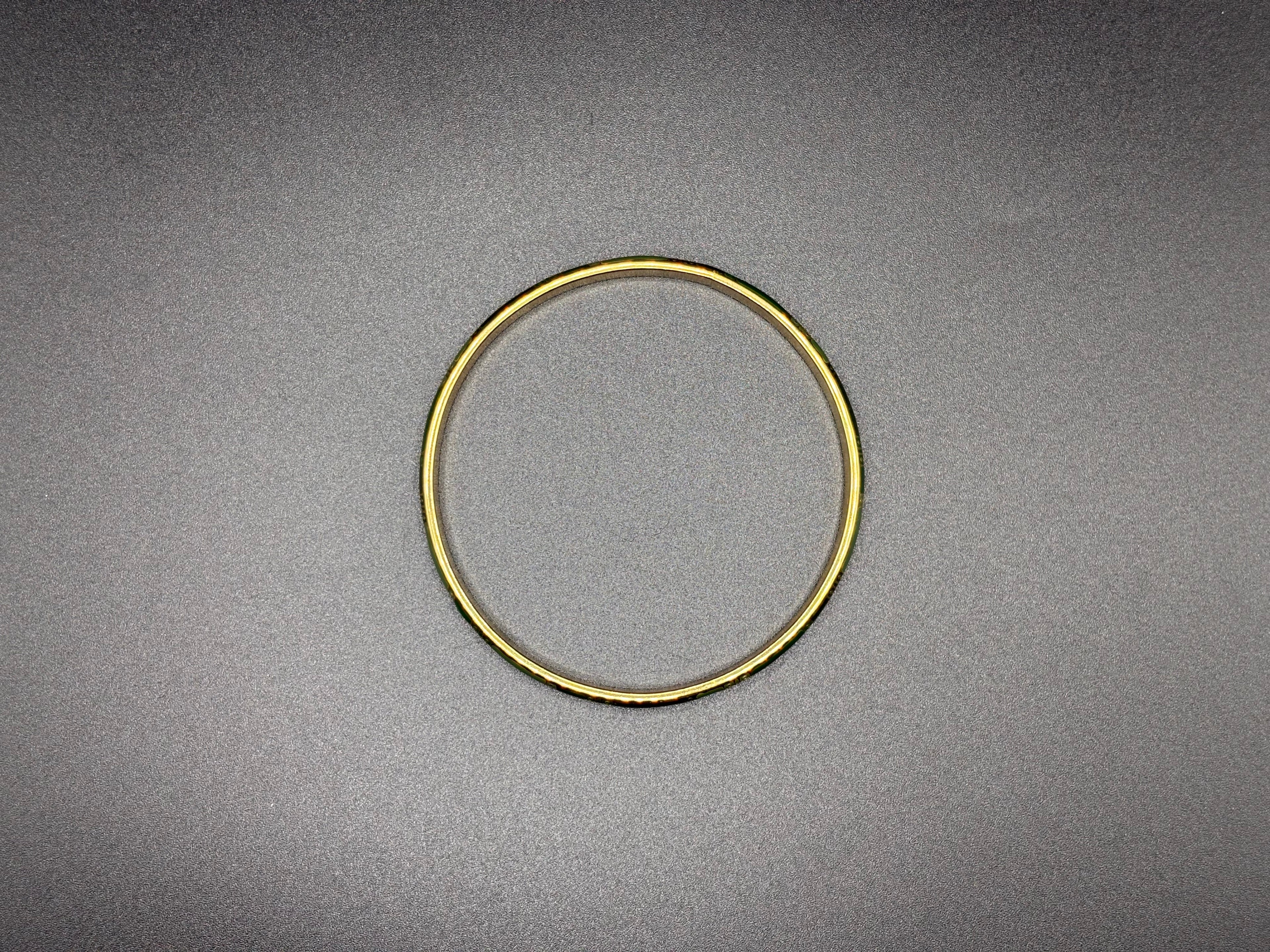 Bracelet Jonc Émeraude Doré