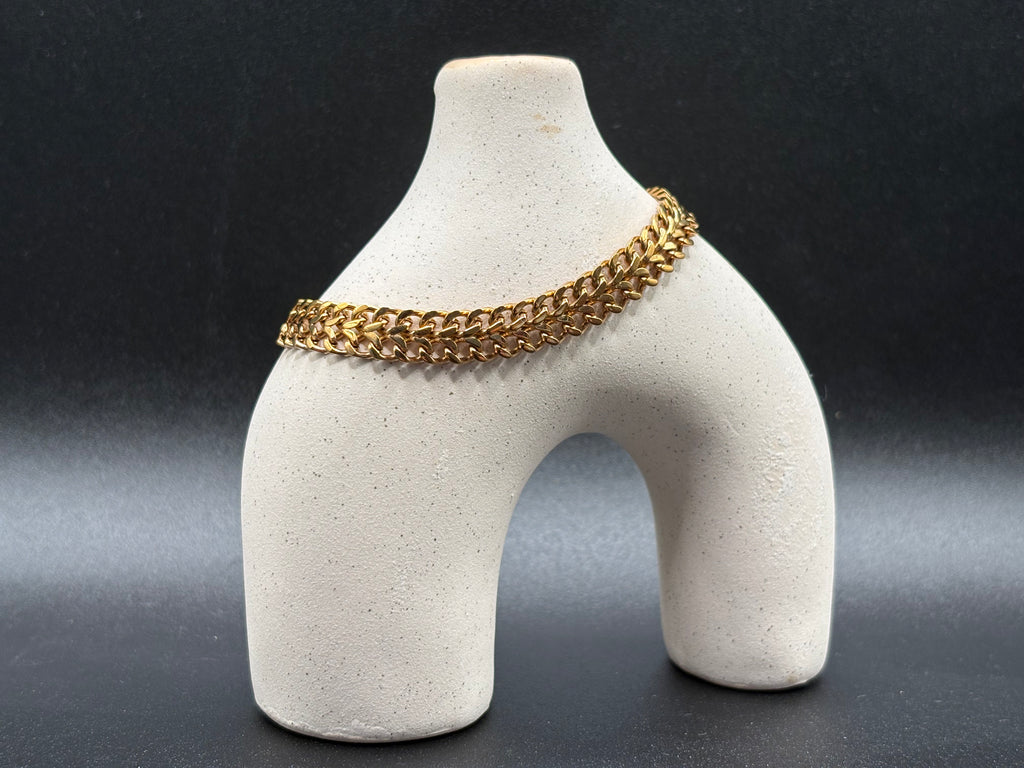 Bracelet Chaîne Dorée Maille Épi