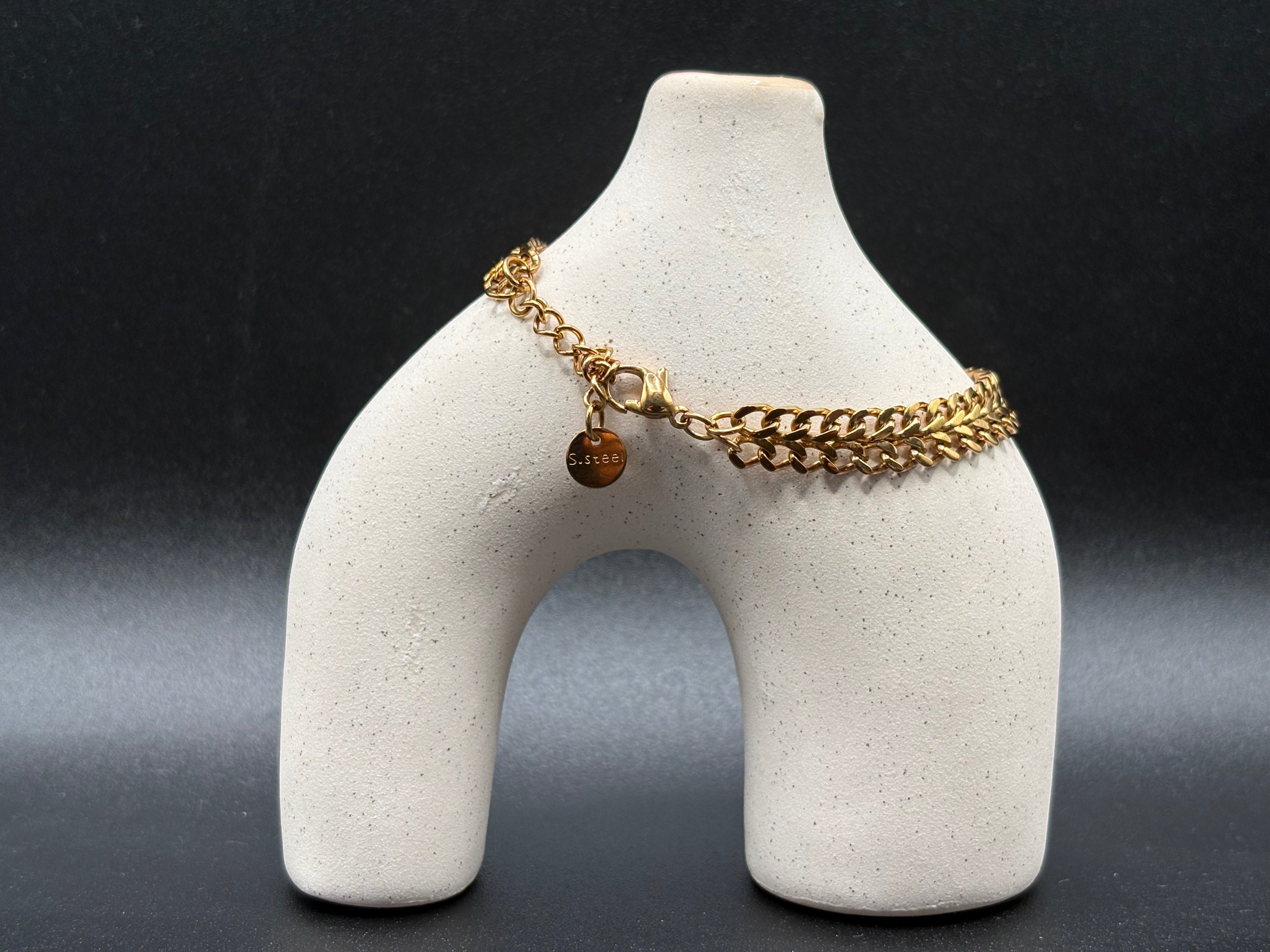 Bracelet Chaîne Dorée Maille Épi