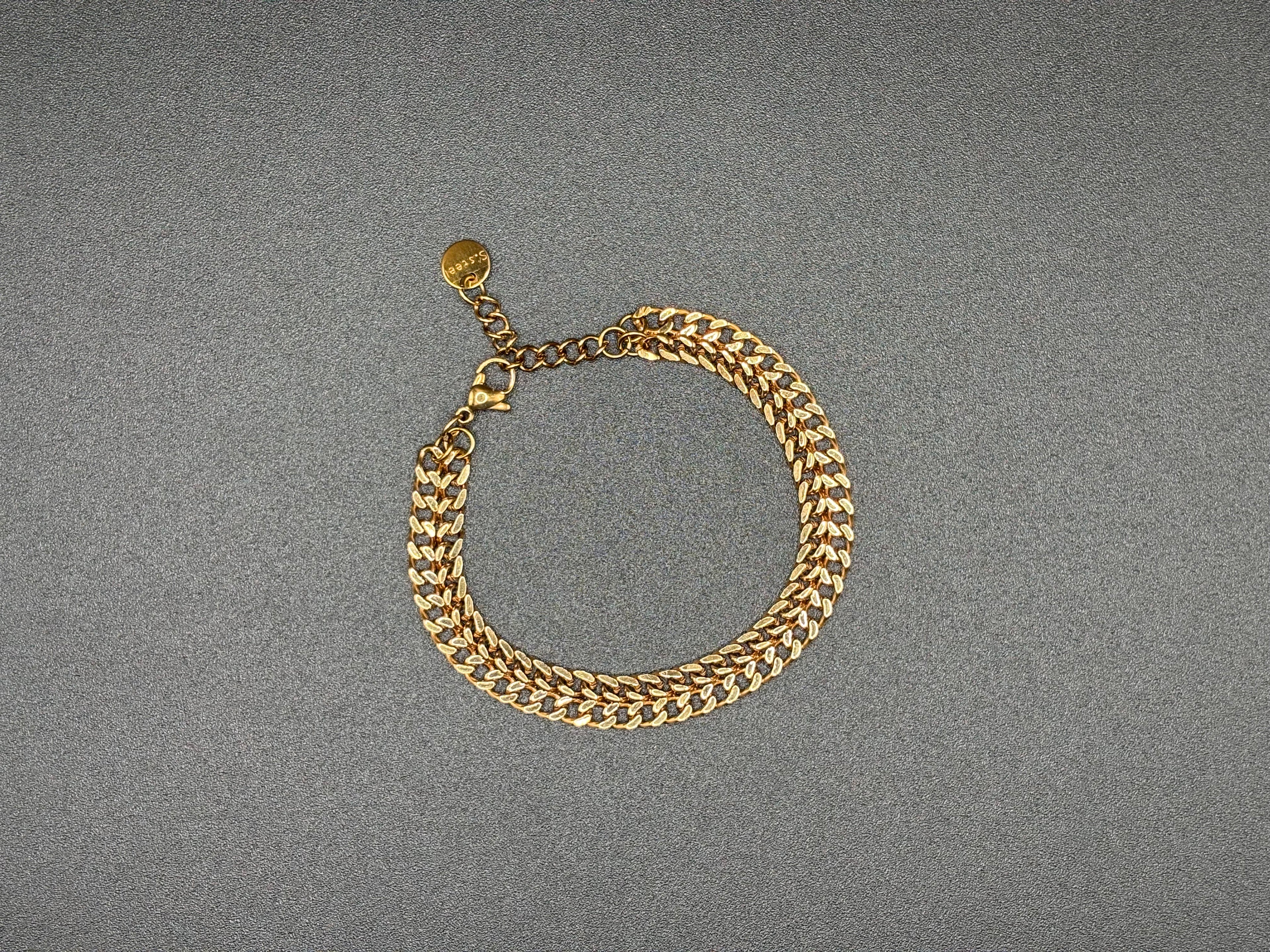 Bracelet Chaîne Dorée Maille Épi